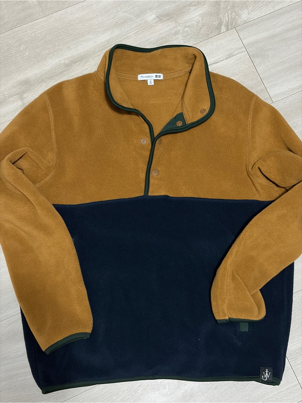 Uniqlo x JW Anderson Two-Tone Brown and Navy Fleece Pullover Sweater